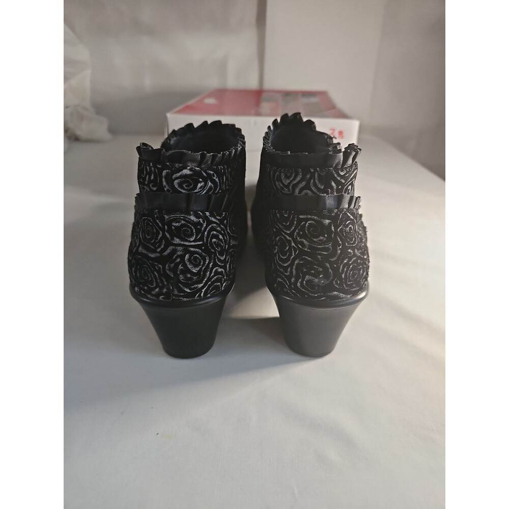 Alegria Hannah Peony Floral Leather Ankle Boots Ruffle HAN-537 Size EU38 US8-8.5 - Picture 3 of 7